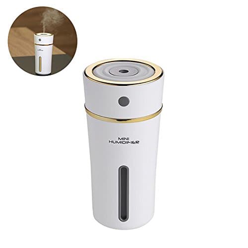 Tie langxian Humidifier, 300ML Creative Cup Aromatherapy Humidifier.Small Volume,Large Capacity with Two Humidification Modes (White(Battery Power))