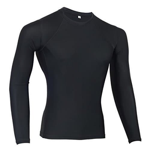 MMA Plain Black Long Sleeve Rash Guard (Medium)