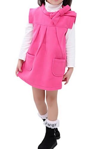 Jixin4you Girls Sleeveless Woolen Princess Party Rosy Dress Asia 80 Bust 62cm