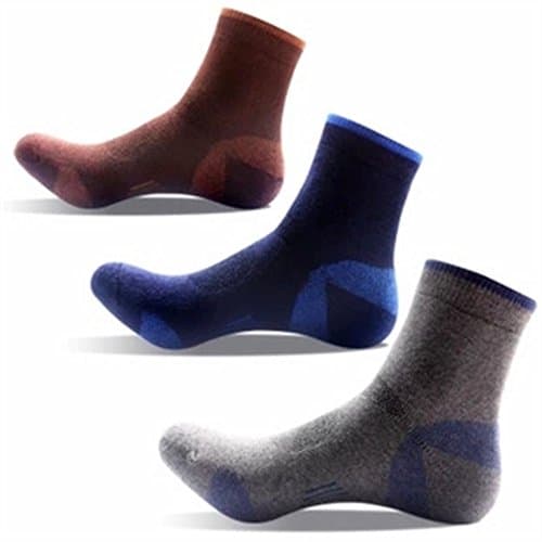 JYHYEU 3 Pack Men's Wicking Antimicrobial,Outdoor Multi Performance Hiking Cushion Crew Socks,UK Size 6.5-9/ EUR Size 39-43