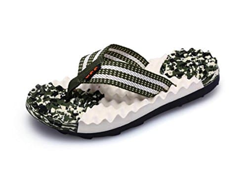 RoseFinch Fang Womens Massage Flip Flops Men Pool Beach Slipper &amp; Summer Sandals Water Shoes (8.5 UK, Green)