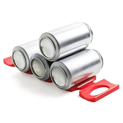 Red Silicone Tin Can Storage Holder - Perfect Kitchen Cabinet and Fridge for Bottle and Can Easy Stacker Storage Rack - Stack Water Bottles and Food Cans - Fit More on Your Shelves and in Your (1)