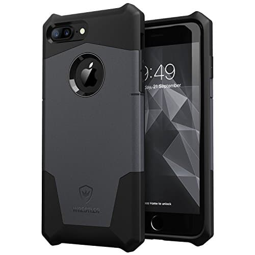 iPhone 7 Plus Case, Wrestler Protective Detachable Two Piece Shock Proof Hybrid Case with Reinforced Corners for iPhone 7 Plus (Jet Black/Space Gray)