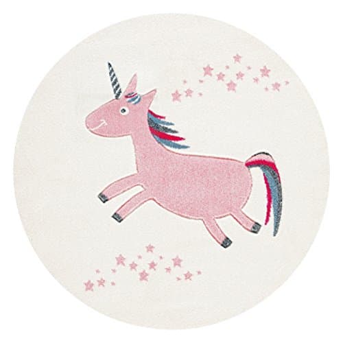 Children`s Rug Happy Rugs UNICORN pink 133cm round