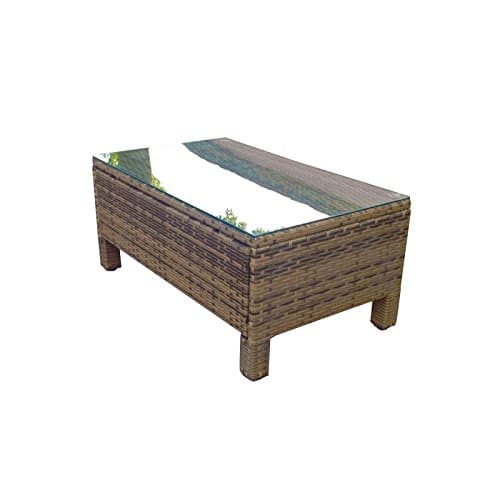 Morocco Rattan Rectangular Coffee Table in Light Brown