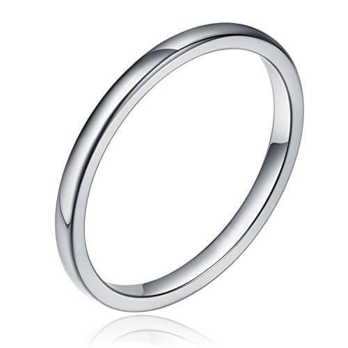 2mm Tungsten Women Plain Dome Polished Wedding Band Ring Size K