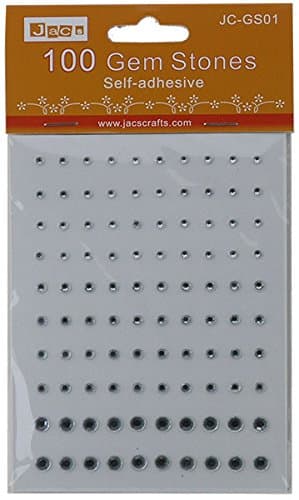 100 Self adhesive Gem Stones - Silver x 6 Packs