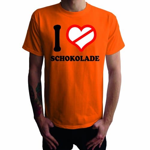 I do not love chocolate Men's T-shirt, orange, XXL