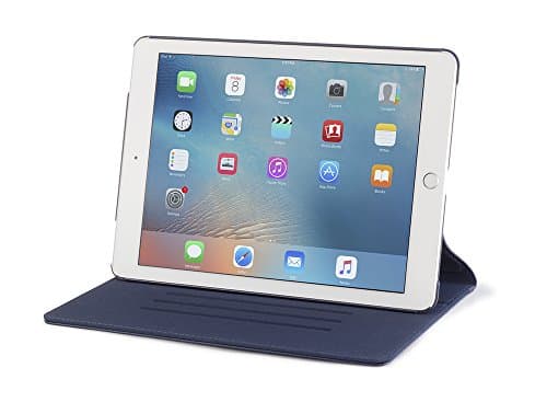 iPad Pro 9.7 Case, DEVICEWEAR RIDGE - Thin Blue Vegan Leather, Six Position Flip Stand, Magnetic On/Off Switch for Apple iPad Air 3 / iPad Pro 9.7 inch