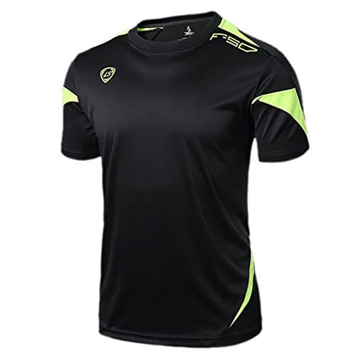 LUCKY SAILING LS06 Summer Outdoors T-Shirts Tops Slim Fit Sport Shirt O-neck Quick Dry men shirt Black L