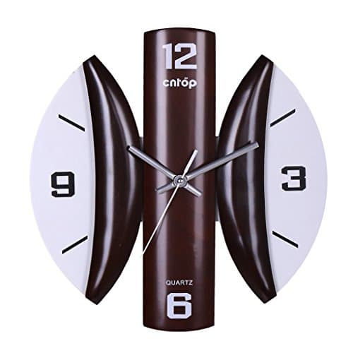 gerewe Beech wood creative fashion watches Quartz Movement Seiko Wall Clock round Mute Custom House (Color black)