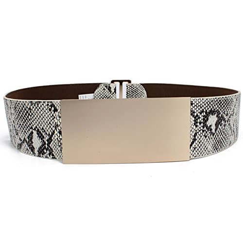 Ladies Gold buckle Width Belt,Smooth buckles Dress Belts Stylish wild Decoration Belt-black 102cm(40inch)