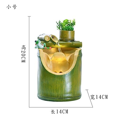 Bamboo office feng shui lucky round the living room decoration rockery water fountain humidifier,Trumpet (14*14*20CM)