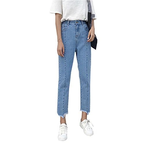 Wide Leg Pants Spring Autumn Jeans Woman Fashion Slim was Thin Straight Nine Pants Casual Loose Jeans Woman Photo Color XL