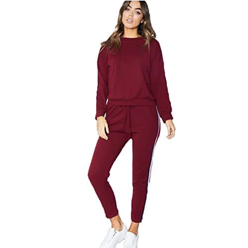 MQ Boutique UK Womens 2 PCS Tracksuits Set Ladies Striped Active Sport Loungewear Size 6-16