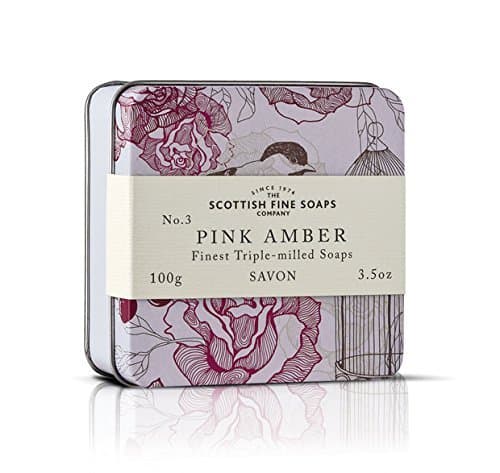 Scottish Fine Soaps Vintage Pink Amber Soap Tin 100g by The Scottish Fine Soaps Company