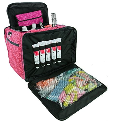 Roo Beauty Mobile Hairdressing Bag in Imperial Pink, Hairdressers Toolbag/Kitbag With Heat Proof Pocket