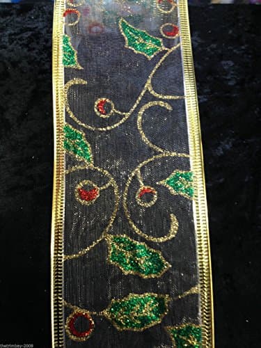 Luxury Wire Edged Organza Christmas Ribbon 2.5" Wide - 2 metres DES19