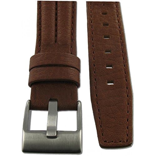 Golf Buffalo Brown 22 mm Leather Watch Band Strap – marron-23, 22 mm