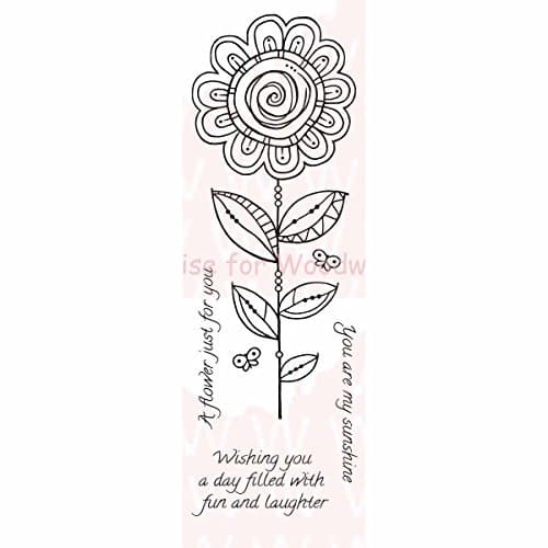 Woodware Francoise Collection-Clear Magic-Sunflower Doodles, Polypropylene, 268 x 88