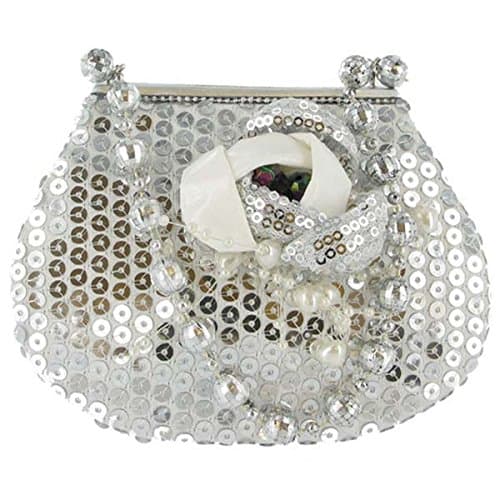Silver Sequin Handbag Fun Money Bank. Girls Lady Decorative Coin Piggy Box Brand New