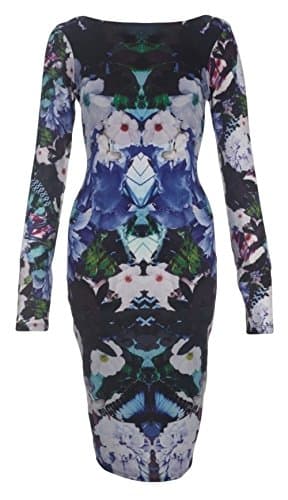 Ex Lipsy Ex Kardashian Kollection Purple Floral Dress Size 8 10 12 14 16 18 (UK 14)