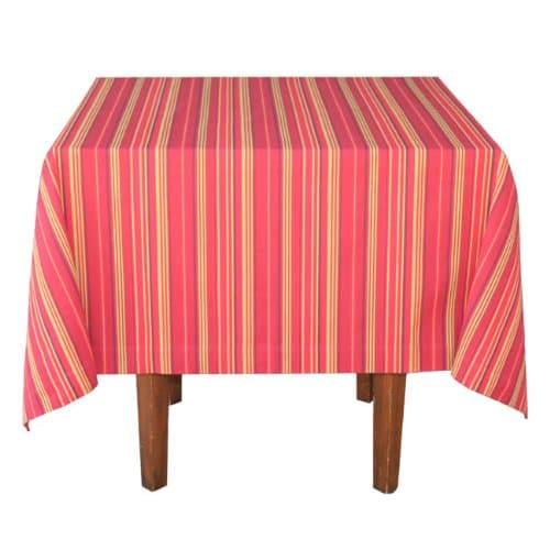 Tululah Designs 60-Inch by 84-Inch Fireplace Stripe Tablecloth, Regent Red