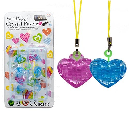 3D Mini Crystal Heart Puzzle Brain Teasers - Ideal IQ Brain Training Gift - Gift For Partner, Girlfriend, Lady, Ladies, Wife - Would Make A Great Christmas Present or Stocking Filler, Secret Santa, Office Gift - By Golden Deals