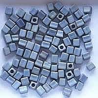 20Gr Silver Gray Matte Metallic Miyuki 4mm Square Cube Glass Seed Beads