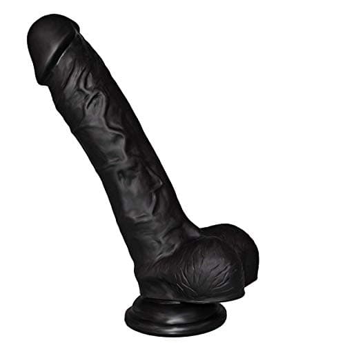 Ships from OH 7 inch Simulation of a Black Thick Long Silica Gel with Sucker Type penile Women with Manual Pumping and Insertion of Orgasm Rod