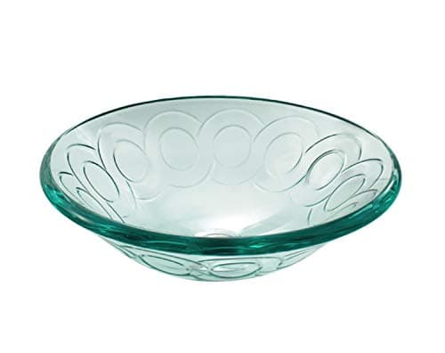BIANJESUS Bowl Basin Bathroom Home Hotel Lavatory Art Tempered GlassGlass Transparent Round Vessel Sink Artistic 460mm C