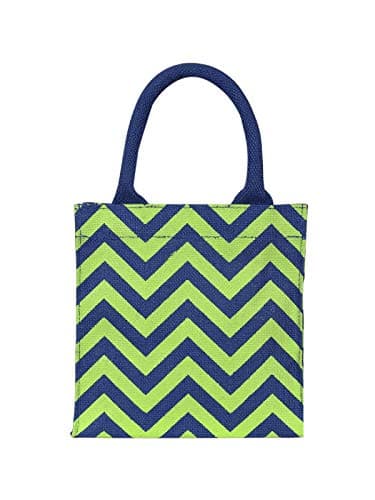 Jute Cottage Zig Zag Lunch Bag | 8 in x 8 in x 5 in