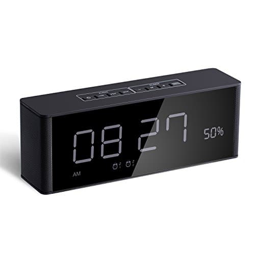 Alarm Clock Radio with Bluetooth Speaker, Digital FM Radio, Stereo Sound, Night Light, Manual Dimmer, Snooze, Large LED Display- A Good Choice for Daily Use and Recreation