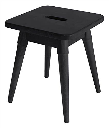 Arendal Solid Wood Square Stool in Graphite