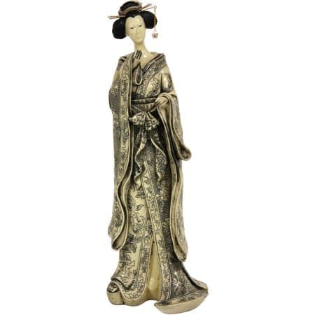 17" Geisha Figurine with Small Bow Kimono