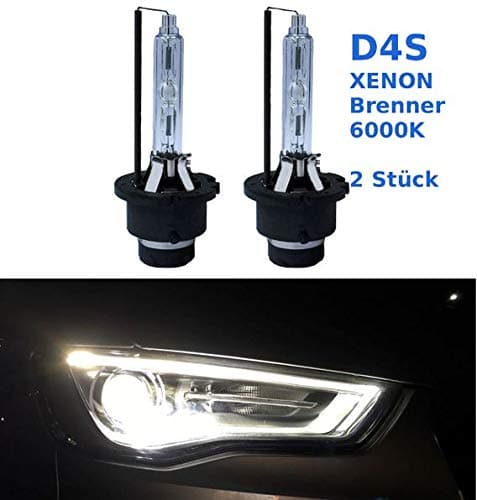D4S xenon burner, 35 W 6000 K lamp/bulb with strong light panel, long service life and 100% perfect fit for various vehicles, pack of 2.