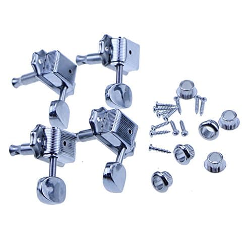Chrome Semiclosed Ukulele Tuning Pegs Tuner Machine Heads 2R2L Concave Handle
