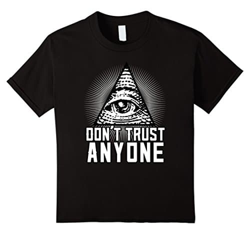 Kids Illuminati Shirt - Don't Trust Anyone 10 Black