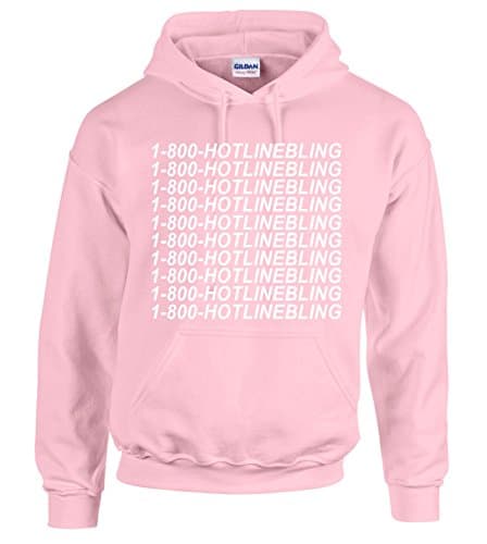 1-800-Hotlinebling Pullover Hoodie Light Pink (X-Large)