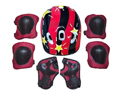 Kids Skateboarding Protective Gear Set, Roller Skating Helmet Wrist Elbow Knee Pads for Scooter Rollerblading Cycling Other Extreme Sports