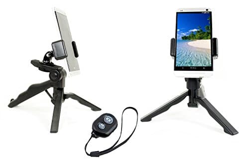 OCTO MOUNTS - Jumbo Cellphone and GoPro Tripod & Hand Grip Mount with iOS/Android Bluetooth Remote Shutter. Works with iPhone Plus, Galaxy Note, Large Smartphone, GoPro, and Action Cameras.