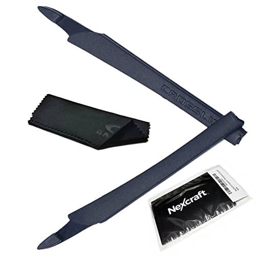 NexCraft Crosslink CYC BLACK Ear Sock Rubber & MicroFiber Cloth - ( Bundle – 2 items ) Oakley Replacements Kit Temple Arm Model Switch Pro Sweep Eyewear OX8027 OX8029 OX8030 OX8033 OX3128 OX3149