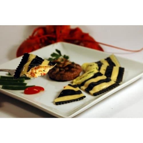 Carlas Pasta Jumbo Square Striped Lobster Ravioli, 2.5 Pound -- 2 per case.