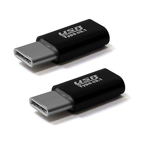 Cbus Wireless Type-C Male to MicroUSB Female Cable Adapter for ZTE Axon 7 Max / ZTE Axon 7 mini / Axon 7 / Grand X 3 / Grand X 4 (Black - Pack of 2)