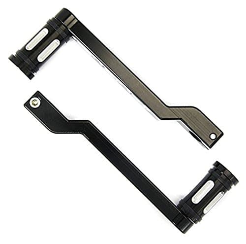 MAGICMOTO Pair of Black Edge Cut CNC Heel/ Toe Shifter Gear Shift Pedal Lever Arms &amp; Shifter Peg For Harley Touring Softail Road Glide Trike FLHT