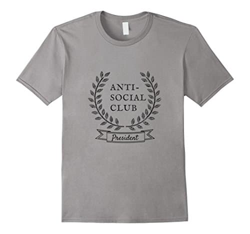 Mens Anti Social Club President T-shirt Medium Slate