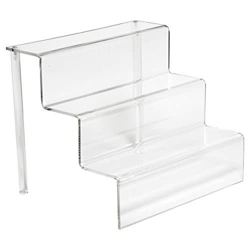 AMKO CTP1252 Riser Set Three-Tier Step Display, Clear Polycarbonate/Acrylic, Polycarbonate, 1/8" Thick Acrylic, Quick & Easy Access, Cost Effective, Durable, Easy to Use (Pack of 1)