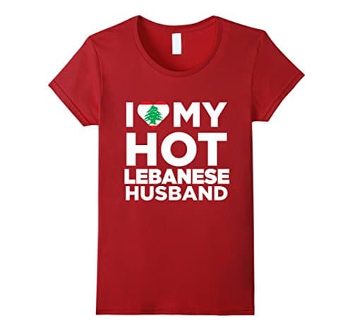 Women's I Love My Hot Lebanese Husband Lebanon Native T-Shirt Medium Cranberry