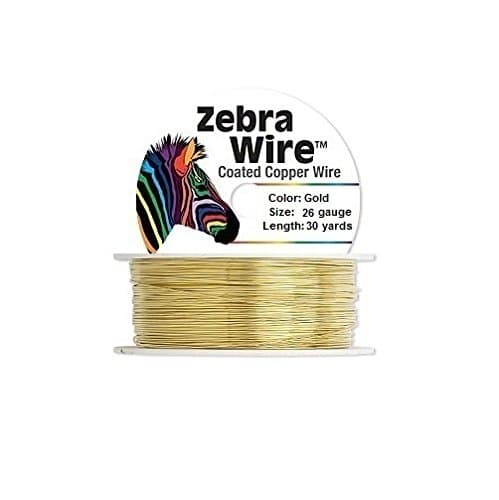 Zebra Coated Copper Wire Gold 26 Gauge 30 Yards
