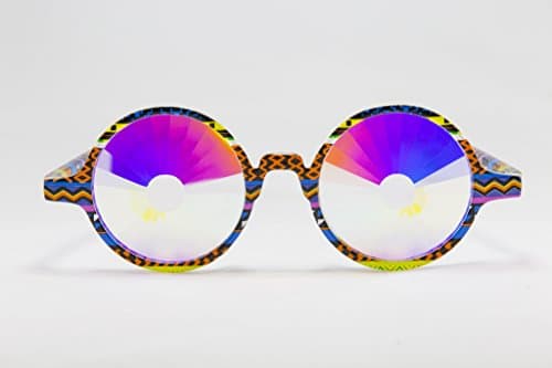 Festival Junkie Tribal PLUR-Vision Rainbow Portal Kaleidoscope Glasses
